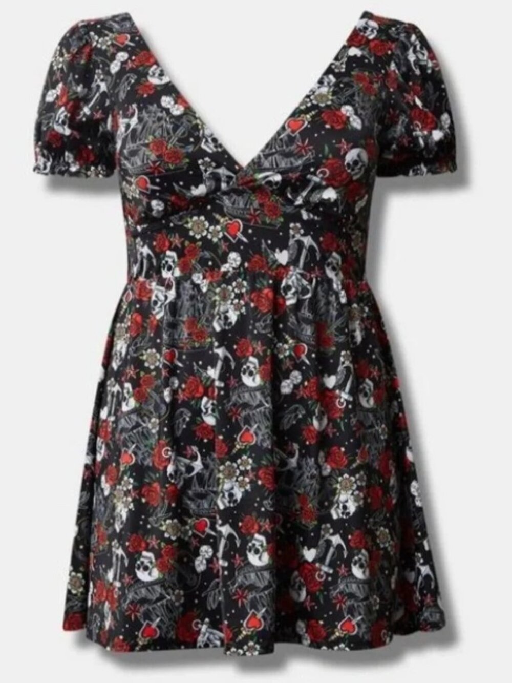TORRID NWT RETRO SWIM WIRELESS PUFF SLEEVE DRESS - LONG LENGTH 1x NWT